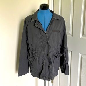 Charcoal cotton-blend utility jacket